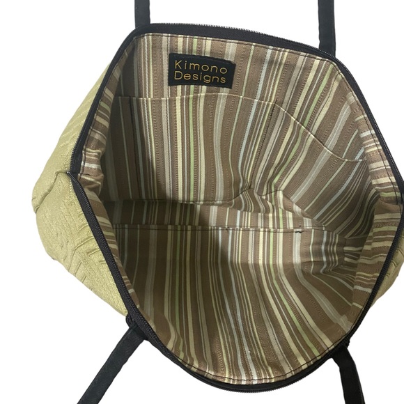 KIMONO DESIGNS Sage Green Black Zip It Shoulder Evening Day Bag - Picture 4 of 7